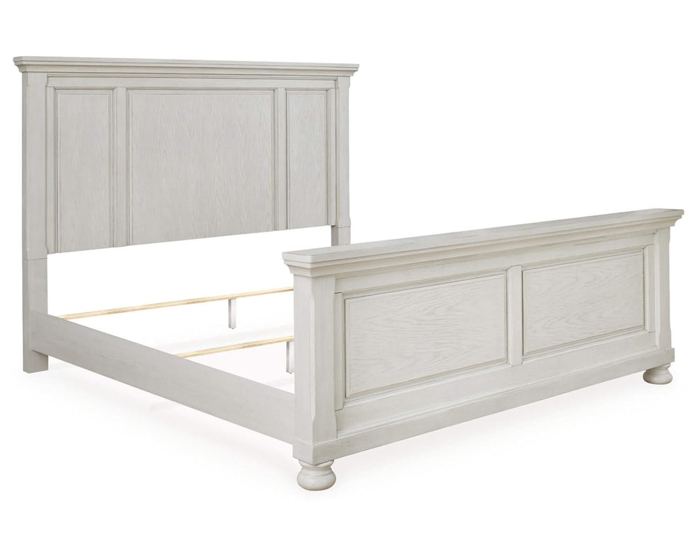 Cama Queen Robbinsdale con paneles, tocador y espejo