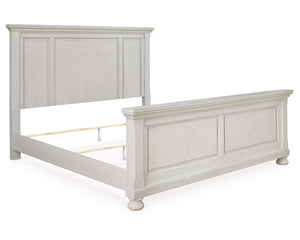 Cama Queen Robbinsdale con paneles, tocador y espejo