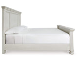 Cama Queen Robbinsdale con paneles, tocador y espejo