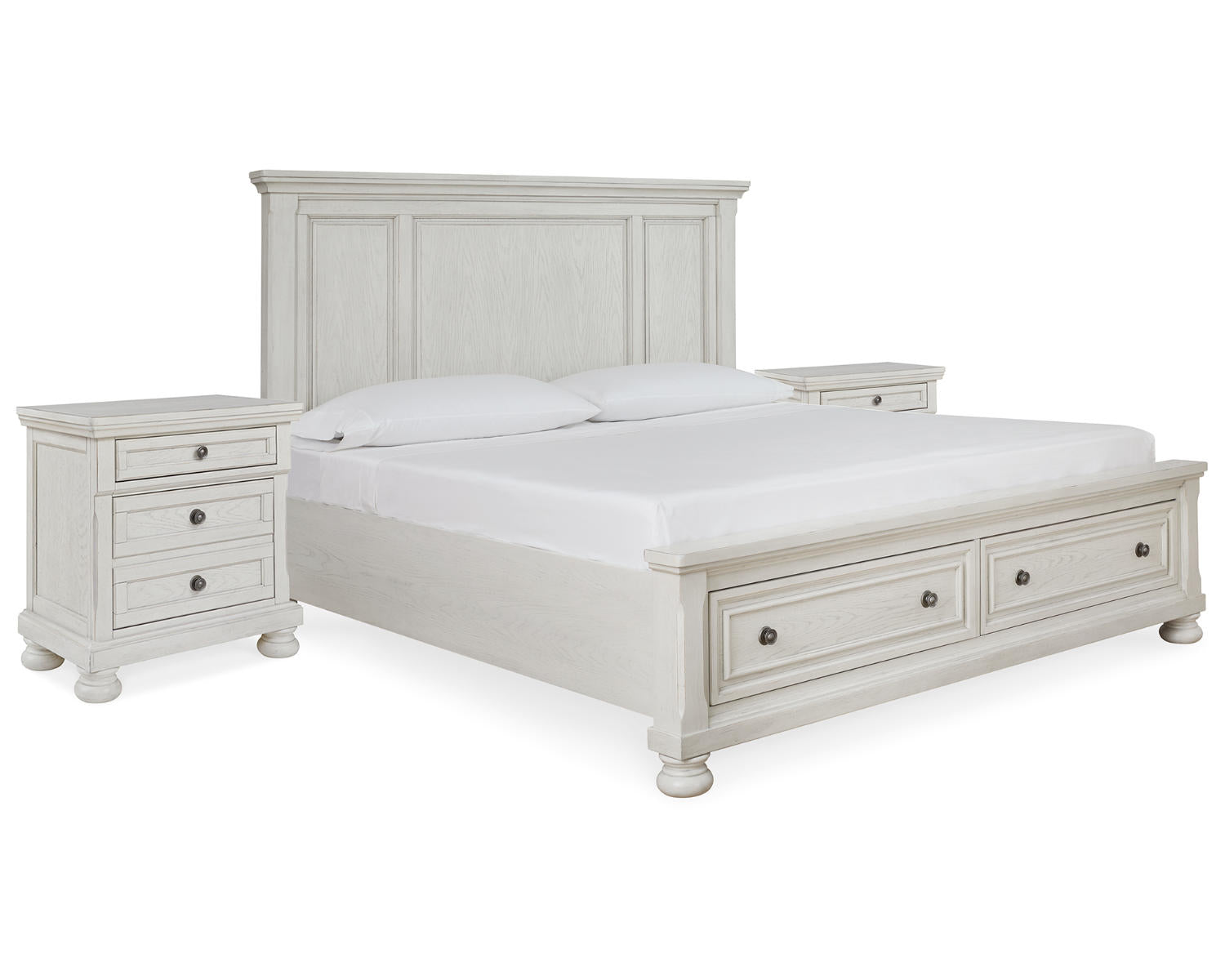 Robbinsdale King Storage Bed and 2 Nightstands