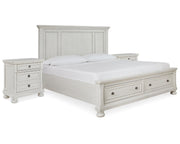 Robbinsdale King Storage Bed and 2 Nightstands