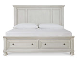 Cama Queen Robbinsdale con almacenamiento, tocador y espejo