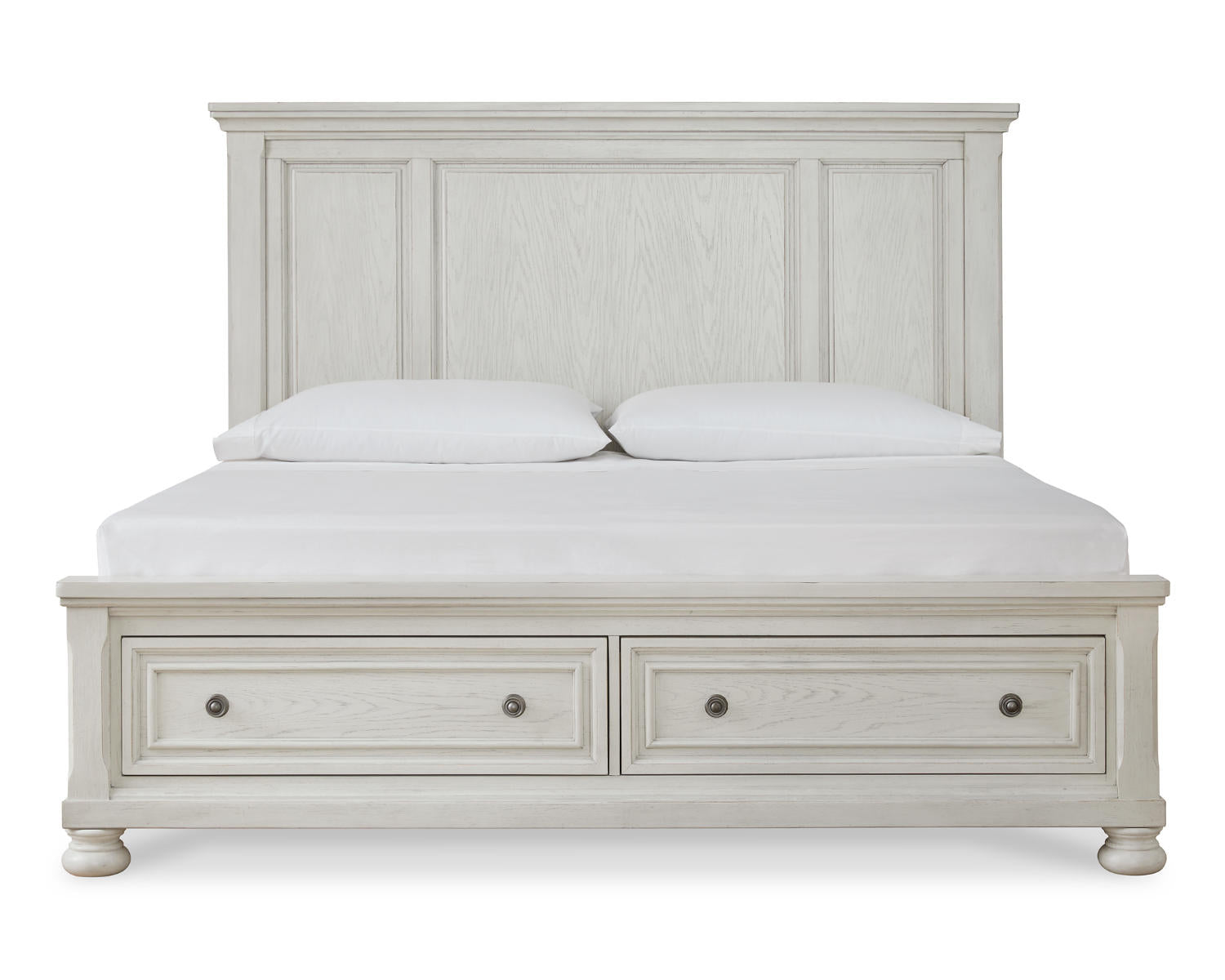 Robbinsdale Queen Storage Bed, Dresser, Mirror and Nightstand