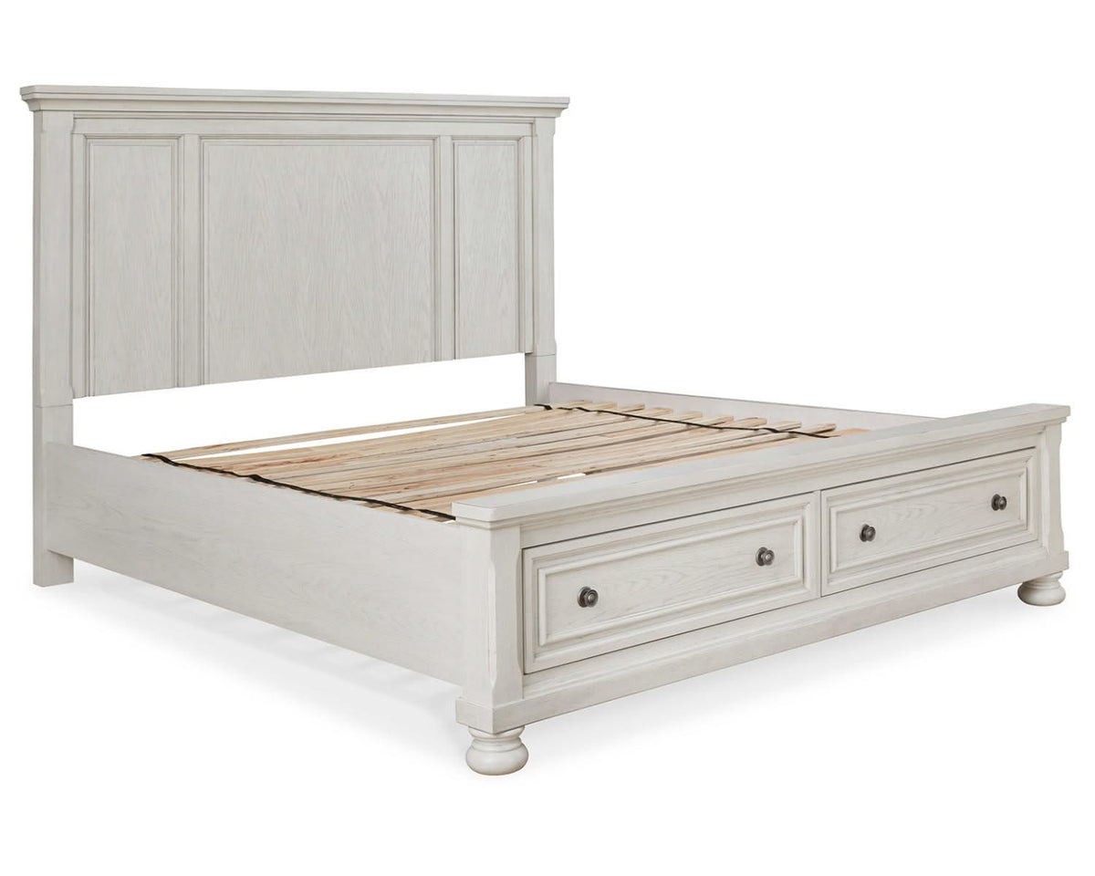 Cama Queen Robbinsdale con almacenamiento, tocador y espejo