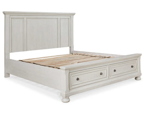 Cama Queen Robbinsdale con almacenamiento, tocador y espejo