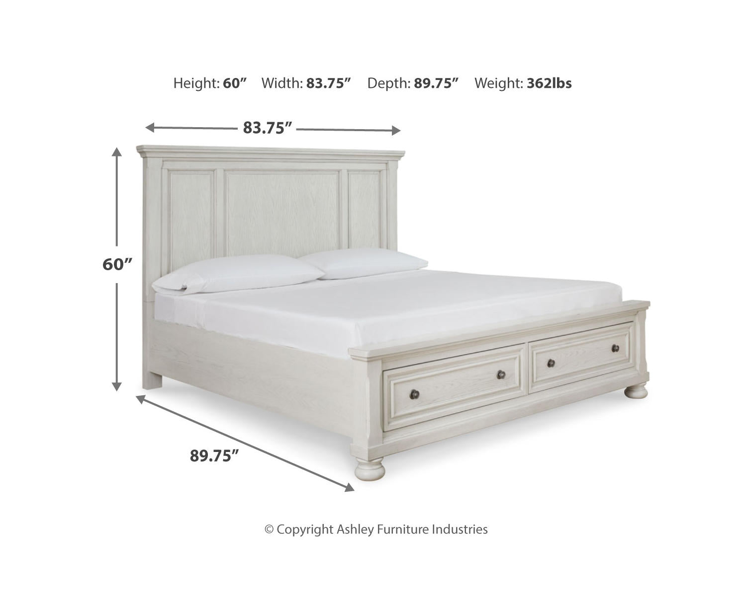 Robbinsdale King Storage Bed and 2 Nightstands