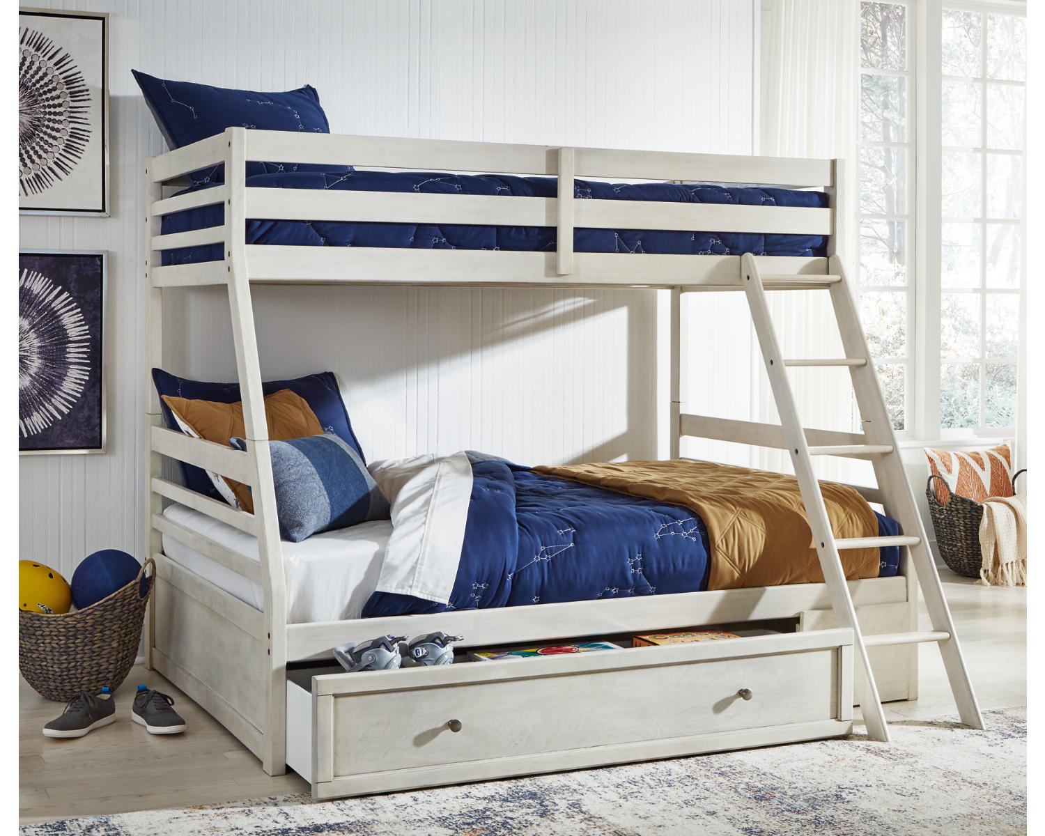 Robbinsdale Twin over Full Bunk Bed, Dresser and Chest