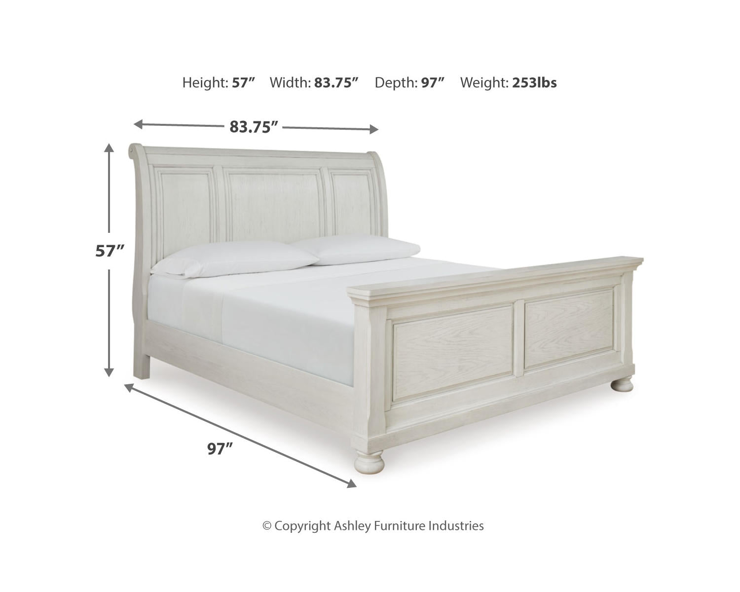 Robbinsdale King Sleigh Bed, Dresser and Mirror