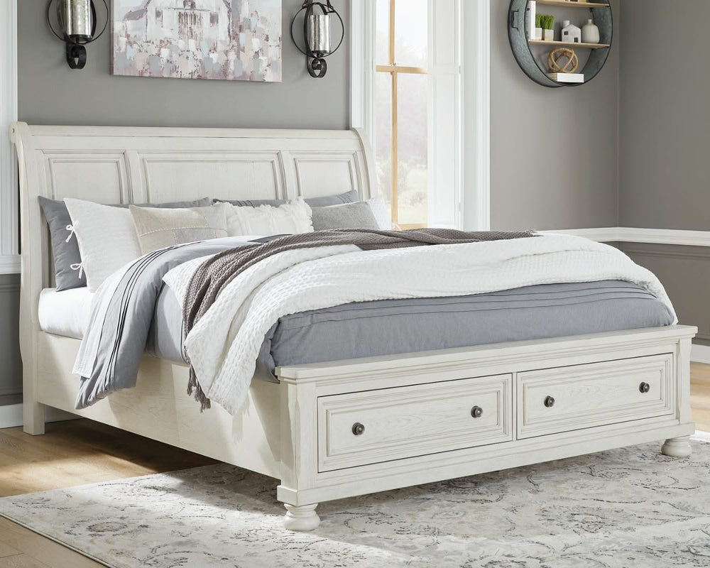 Cama tipo trineo Robbinsdale Queen con espacio de almacenamiento