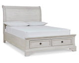 Cama y mesita de noche Robbinsdale con almacenamiento completo