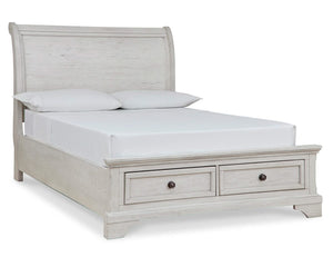 Cama y mesita de noche Robbinsdale con almacenamiento completo