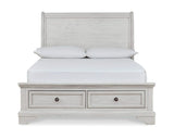 Cama y mesita de noche Robbinsdale con almacenamiento completo