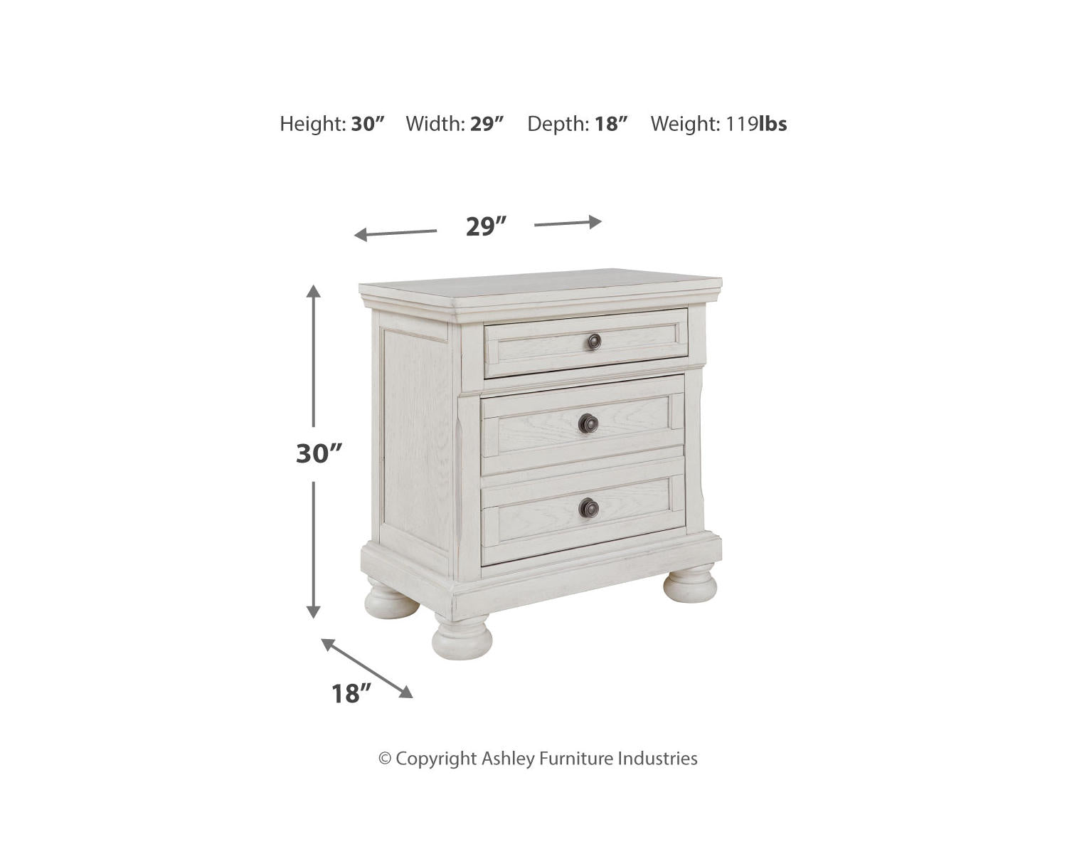 Robbinsdale Queen Storage Bed, Dresser, Mirror and Nightstand