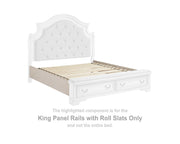 Realyn King Panel Rails with Roll Slats
