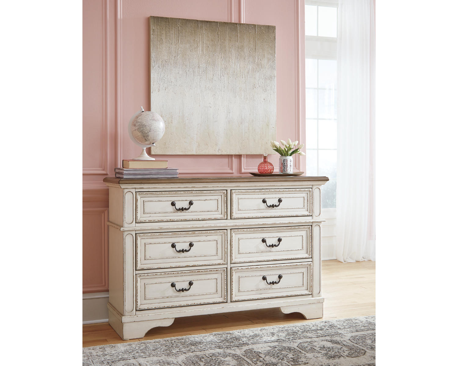 Realyn Full Upholstered Panel Bed with Dresser