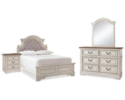Realyn Full Panel Bed, Dresser, Mirror and Nightstand
