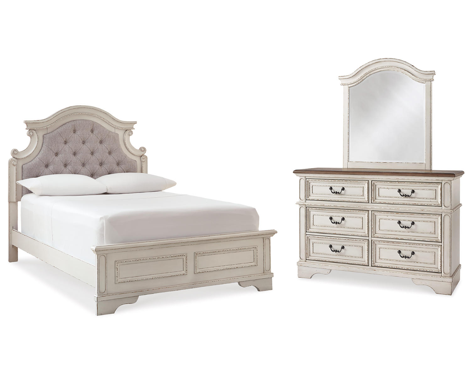 Realyn Full Panel Bed, Dresser and Mirror