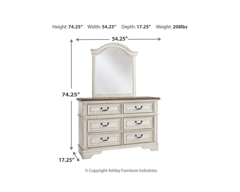 Realyn Full Panel Bed, Dresser and Mirror