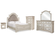 Realyn Queen Panel Bed Dresser, Mirror, Chest and Nightstand