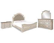 Realyn King Panel Bed, Dresser, Mirror and 2 Nightstands