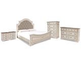 Realyn King Panel Bed, Dresser, Chest and 2 Nightstands