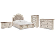 Realyn King Storage Bed, Dresser, Chest and 2 Nightstands