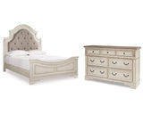 Cama Queen con paneles y cómoda Realyn