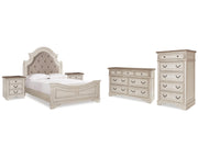 Realyn Queen Panel Bed, Dresser, Chest and 2 Nightstands