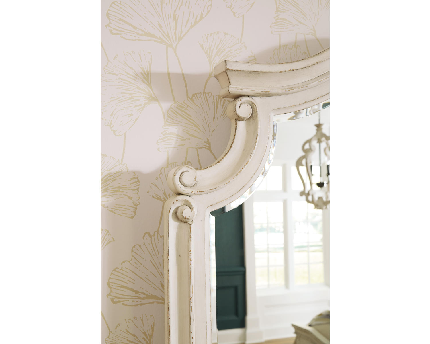 Realyn King Upholstered Panel Bed, Dresser, Mirror and Nightstand