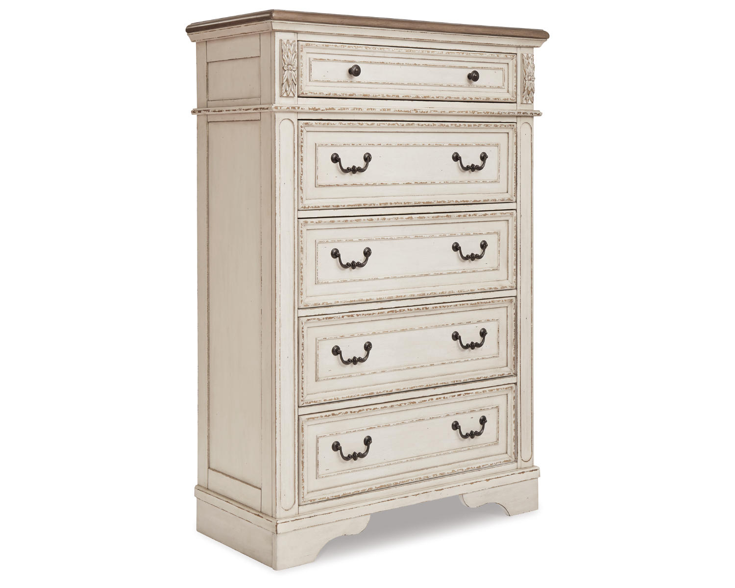 Realyn King Storage Bed, Dresser, Chest and 2 Nightstands