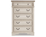 Realyn King Panel Bed, Dresser, Chest and 2 Nightstands