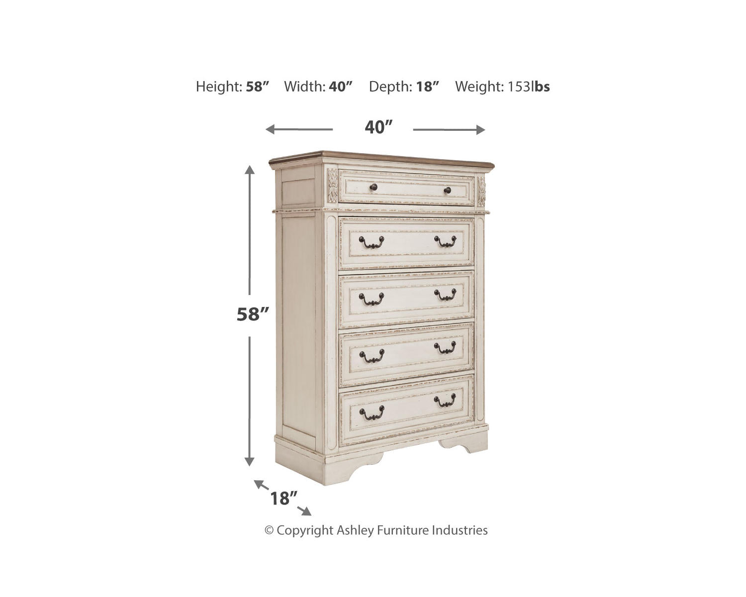 Realyn Queen Panel Bed, Dresser, Mirror and Chest