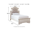 Realyn Twin Upholstered Panel Bed and Nightstand