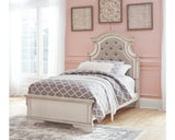 Cama individual Realyn, tocador y espejo