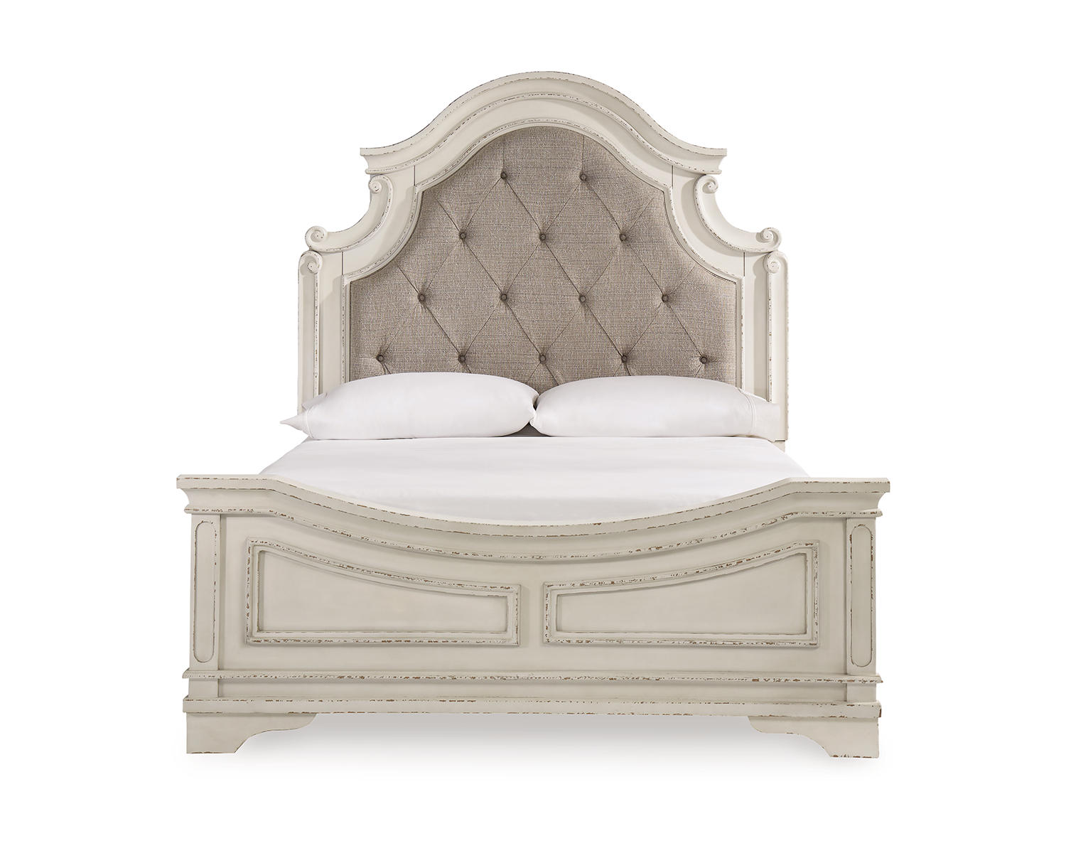 Realyn Queen Upholstered Panel Bed and Chest
