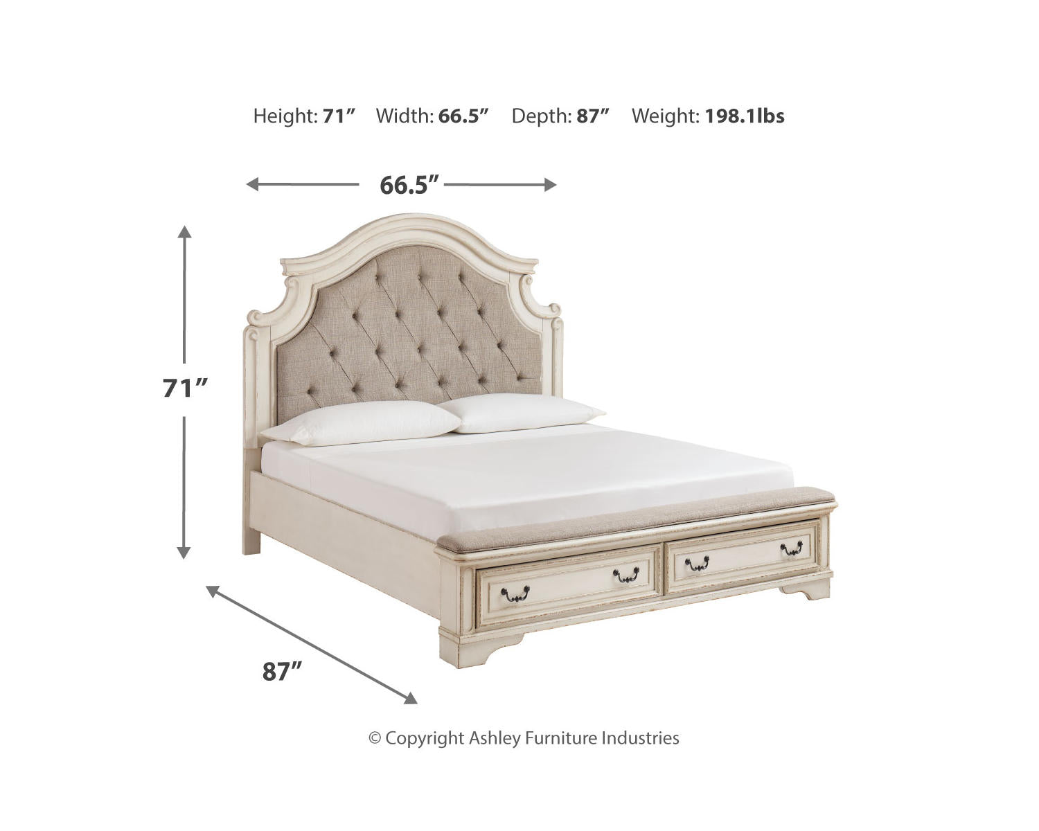 Realyn Queen Panel Bed, Dresser, Mirror and 2 Nightstands