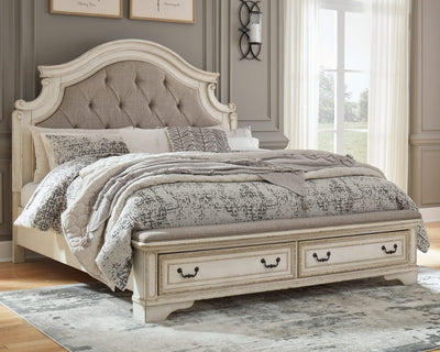 Cama tapizada con almacenaje Realyn California King