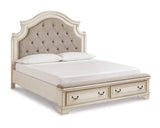 Cama tapizada con almacenaje Realyn California King