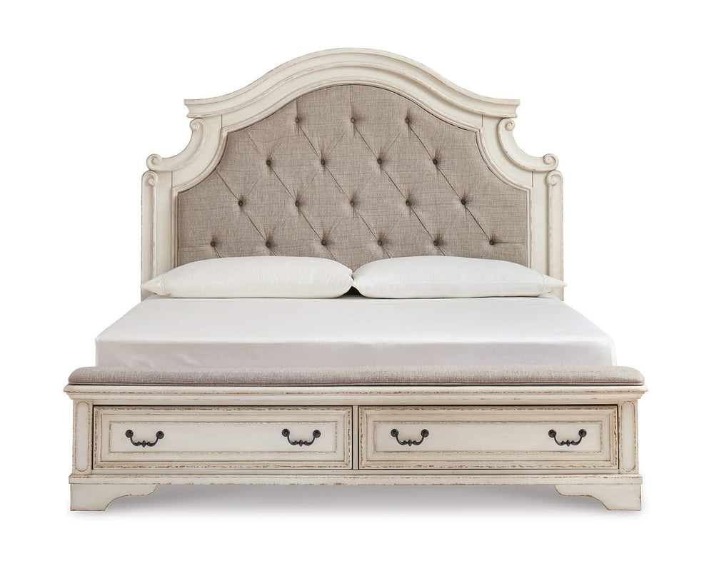 Cama tapizada con almacenaje Realyn California King