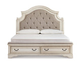 Cama tapizada con almacenaje Realyn California King