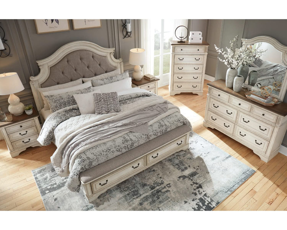 Cama tapizada con almacenaje Realyn California King