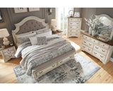 Cama tapizada con almacenaje Realyn California King
