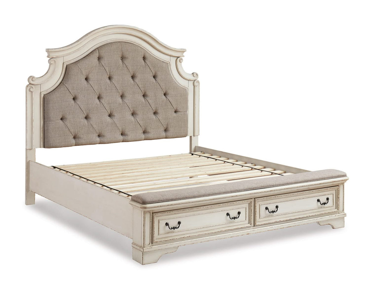 Cama tapizada con almacenaje Realyn California King