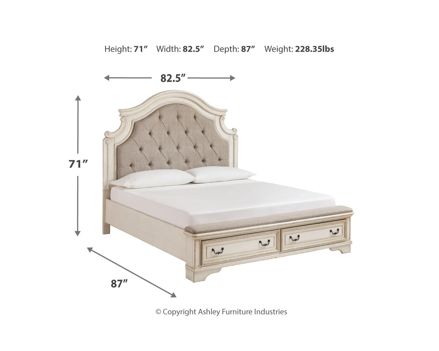Realyn King Panel Bed, Dresser, Mirror and 2 Nightstands