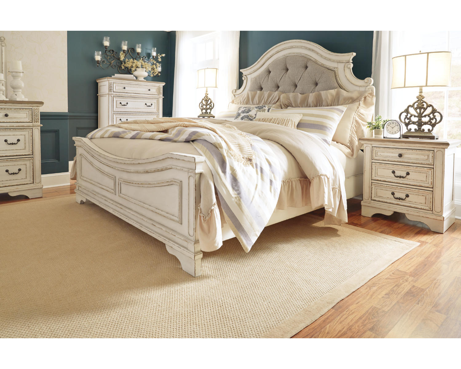 Realyn California King Upholstered Panel Bed