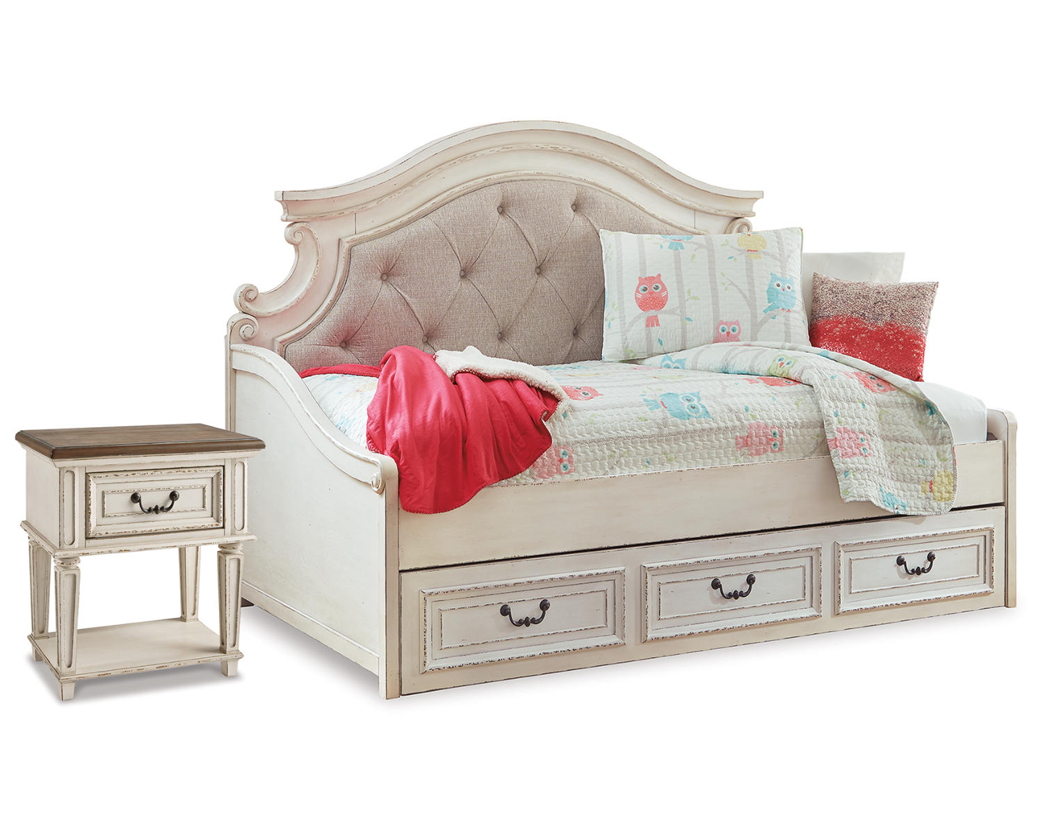 Realyn Twin Storage Day Bed and Nightstand