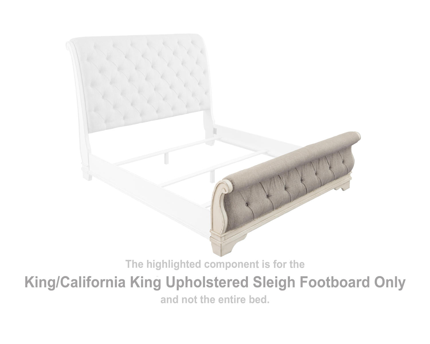 Realyn King/California King Upholstered Sleigh Footboard