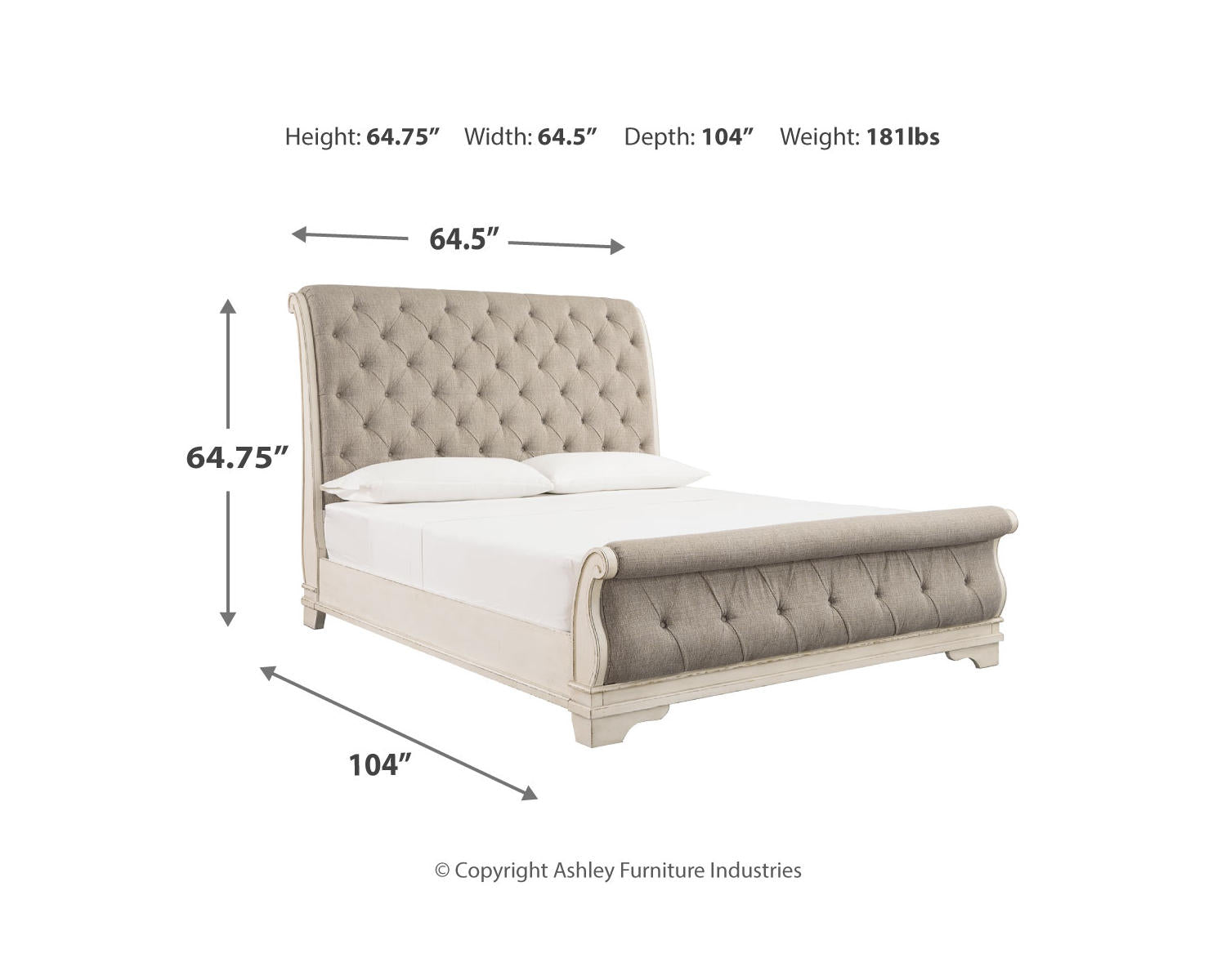 Realyn Queen Upholstered Sleigh Bed, Dresser and 2 Nightstands