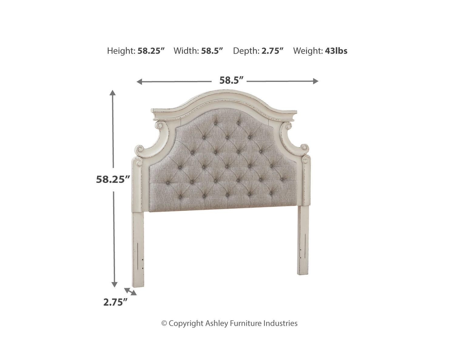 Realyn Full Upholstered Panel Headboard