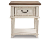 Realyn Twin Upholstered Panel Bed and Nightstand